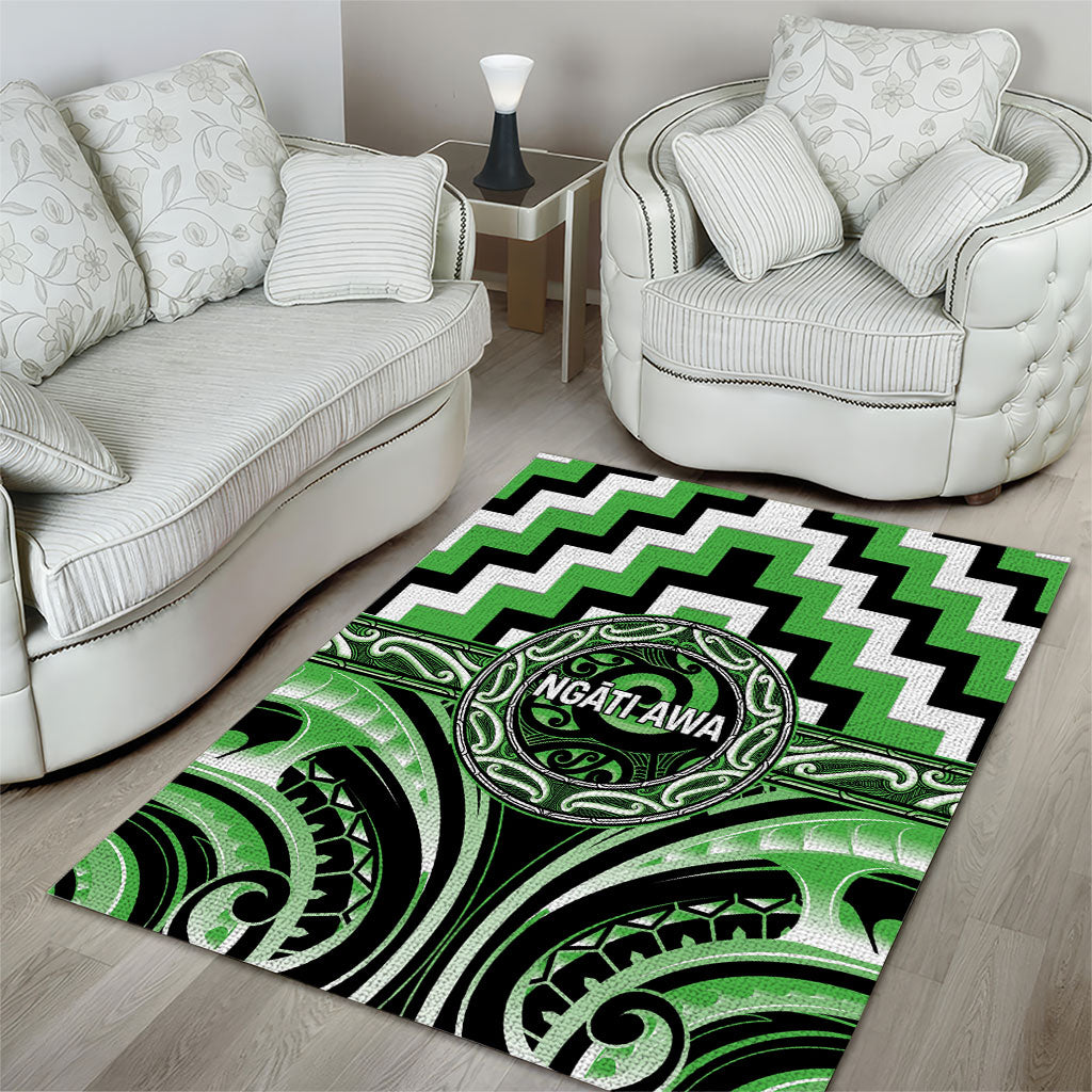Aotearoa Ngati Awa Area Rug Maori Iwi Poutama Puhoro Tattoo