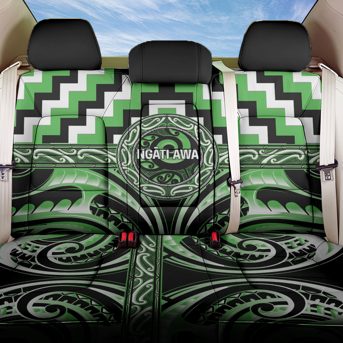 Aotearoa Ngati Awa Back Car Seat Cover Maori Iwi Poutama Puhoro Tattoo