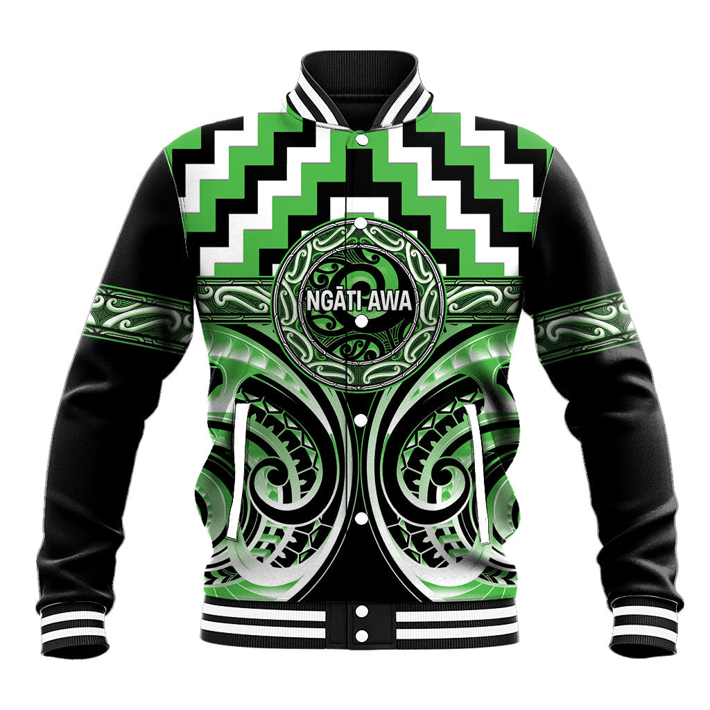 Aotearoa Ngati Awa Personalised Baseball Jacket Maori Iwi Poutama Puhoro Tattoo