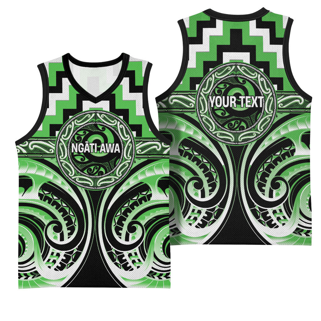 Aotearoa Ngati Awa Personalised Basketball Jersey Maori Iwi Poutama Puhoro Tattoo