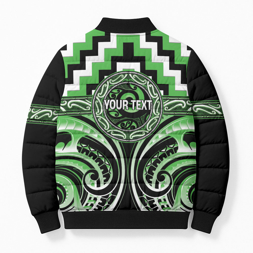 Aotearoa Ngati Awa Personalised Bomber Puffer Jacket Maori Iwi Poutama Puhoro Tattoo