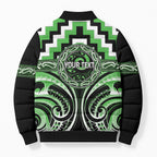 Aotearoa Ngati Awa Personalised Bomber Puffer Jacket Maori Iwi Poutama Puhoro Tattoo