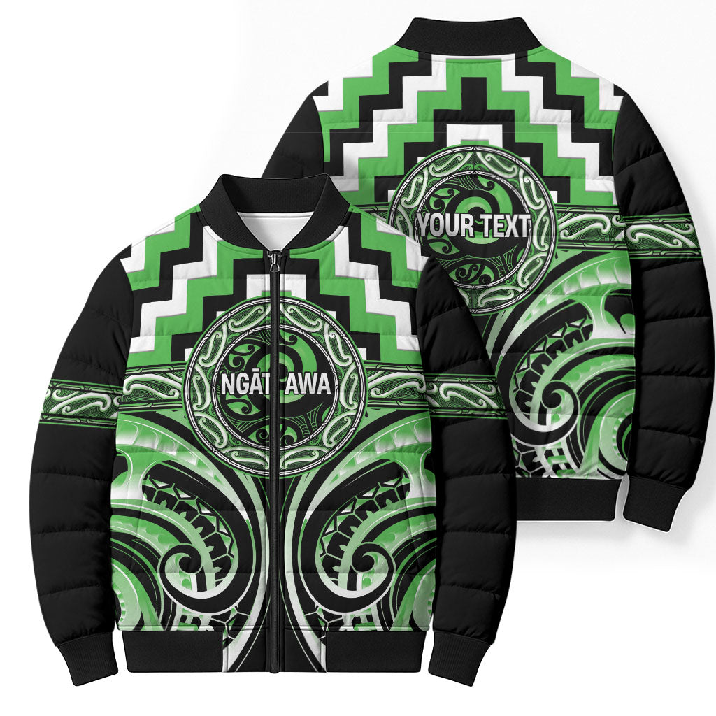 Aotearoa Ngati Awa Personalised Bomber Puffer Jacket Maori Iwi Poutama Puhoro Tattoo
