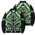 Aotearoa Ngati Awa Personalised Bomber Puffer Jacket Maori Iwi Poutama Puhoro Tattoo