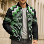 Aotearoa Ngati Awa Personalised Bomber Puffer Jacket Maori Iwi Poutama Puhoro Tattoo