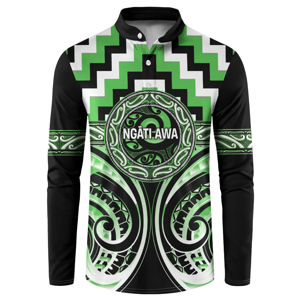 Aotearoa Ngati Awa Personalised Button Sweatshirt Maori Iwi Poutama Puhoro Tattoo