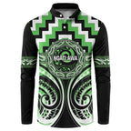 Aotearoa Ngati Awa Personalised Button Sweatshirt Maori Iwi Poutama Puhoro Tattoo