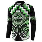 Aotearoa Ngati Awa Personalised Button Sweatshirt Maori Iwi Poutama Puhoro Tattoo