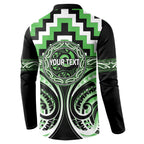 Aotearoa Ngati Awa Personalised Button Sweatshirt Maori Iwi Poutama Puhoro Tattoo