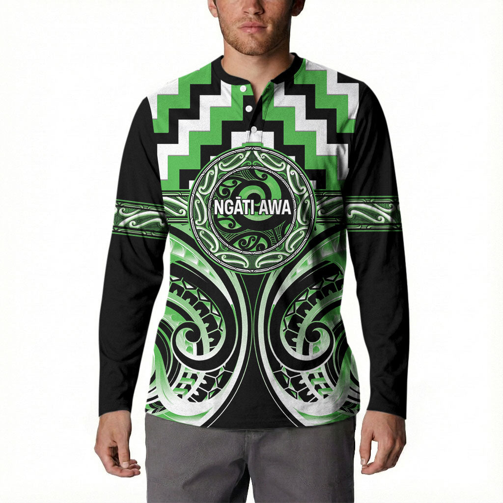 Aotearoa Ngati Awa Personalised Button Sweatshirt Maori Iwi Poutama Puhoro Tattoo