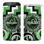 Aotearoa Ngati Awa Personalised 4 in 1 Can Cooler Tumbler Maori Iwi Poutama Puhoro Tattoo