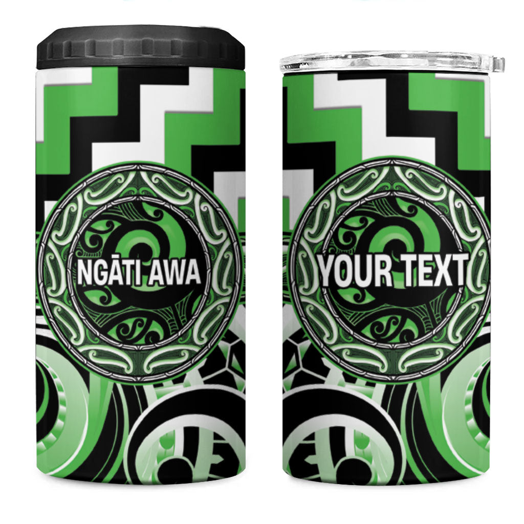 Aotearoa Ngati Awa Personalised 4 in 1 Can Cooler Tumbler Maori Iwi Poutama Puhoro Tattoo