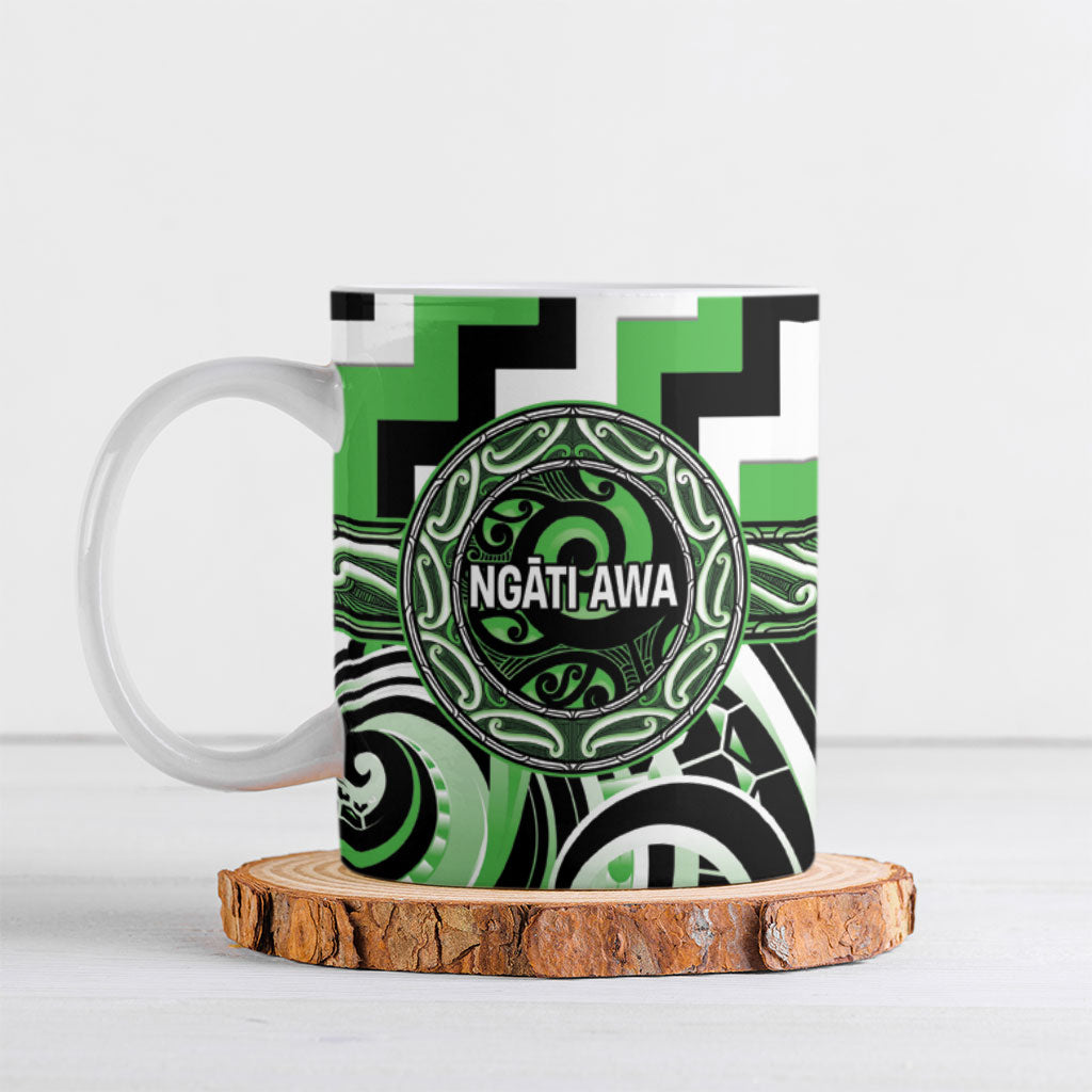Aotearoa Ngati Awa Personalised Ceramic Mug Maori Iwi Poutama Puhoro Tattoo