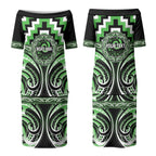 Aotearoa Ngati Awa Personalised Couples Matching Puletasi and Hawaiian Shirt Maori Iwi Poutama Puhoro Tattoo