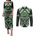 Aotearoa Ngati Awa Personalised Couples Matching Puletasi and Long Sleeve Button Shirt Maori Iwi Poutama Puhoro Tattoo