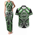 Aotearoa Ngati Awa Personalised Couples Matching Tank Maxi Dress and Hawaiian Shirt Maori Iwi Poutama Puhoro Tattoo