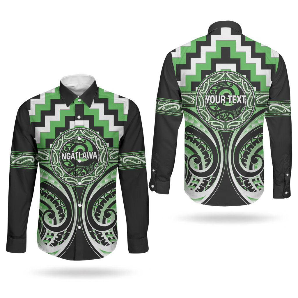 Aotearoa Ngati Awa Personalised Couples Matching Tank Maxi Dress and Long Sleeve Button Shirt Maori Iwi Poutama Puhoro Tattoo
