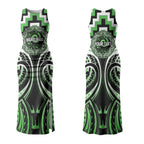 Aotearoa Ngati Awa Personalised Couples Matching Tank Maxi Dress and Long Sleeve Button Shirt Maori Iwi Poutama Puhoro Tattoo