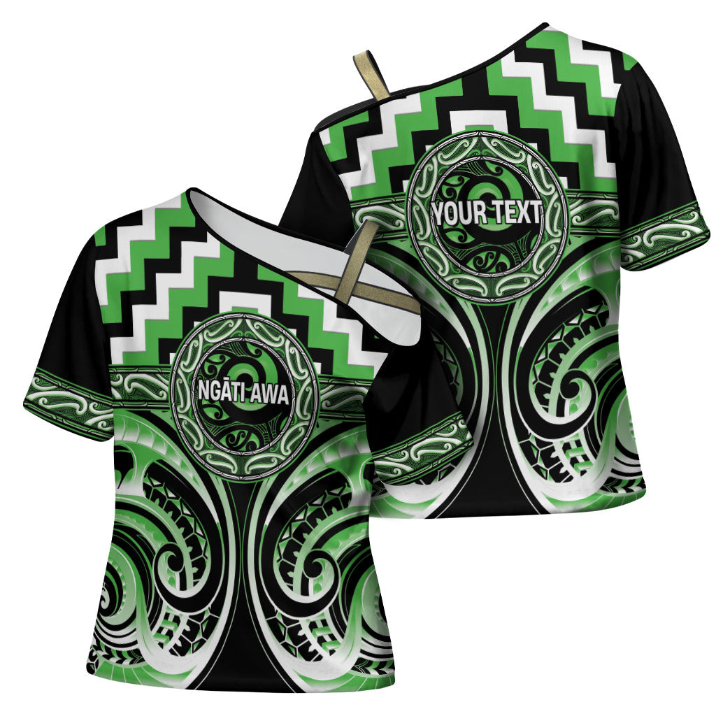 Aotearoa Ngati Awa Personalised Cross Shoulder Shirt Maori Iwi Poutama Puhoro Tattoo