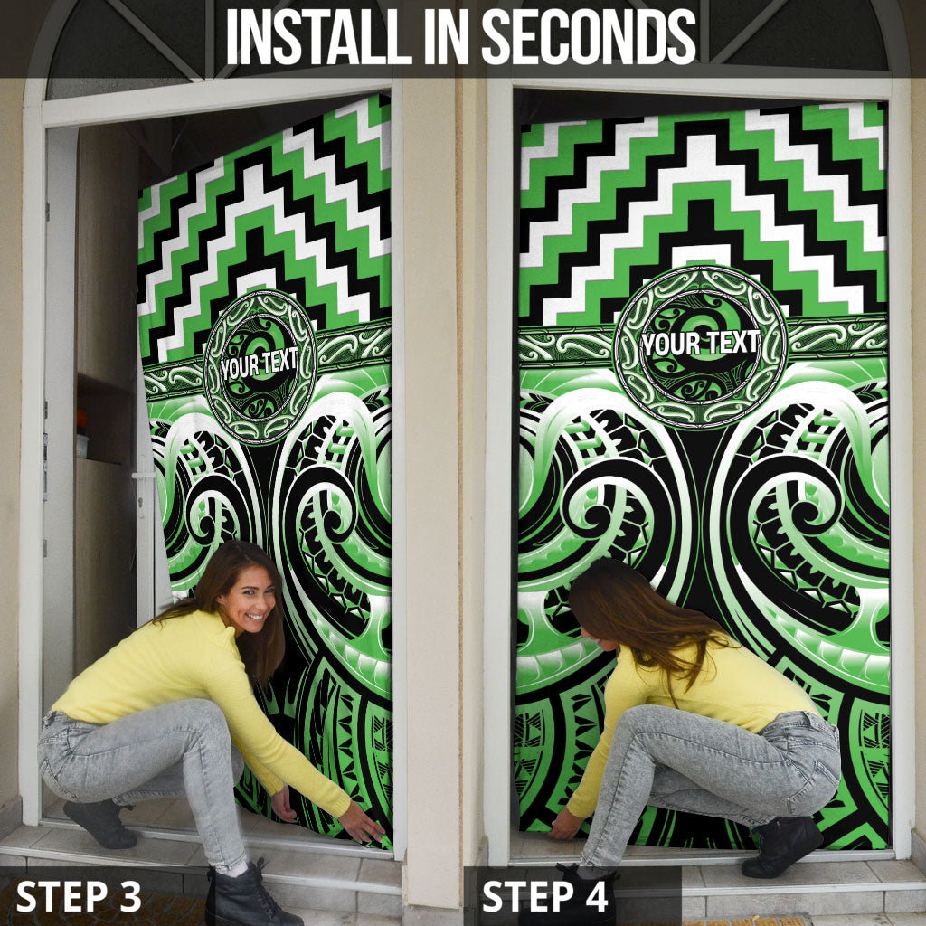 Aotearoa Ngati Awa Personalised Door Cover Maori Iwi Poutama Puhoro Tattoo