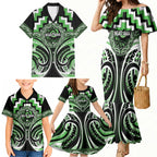 Aotearoa Ngati Awa Personalised Family Matching Mermaid Dress and Hawaiian Shirt Maori Iwi Poutama Puhoro Tattoo