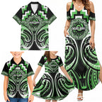 Aotearoa Ngati Awa Personalised Family Matching Summer Maxi Dress and Hawaiian Shirt Maori Iwi Poutama Puhoro Tattoo