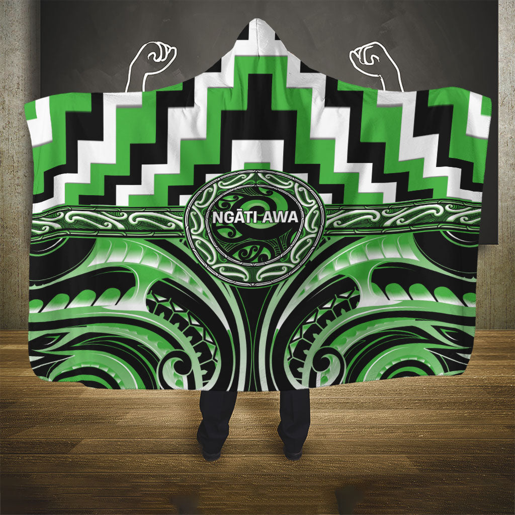 Aotearoa Ngati Awa Hooded Blanket Maori Iwi Poutama Puhoro Tattoo