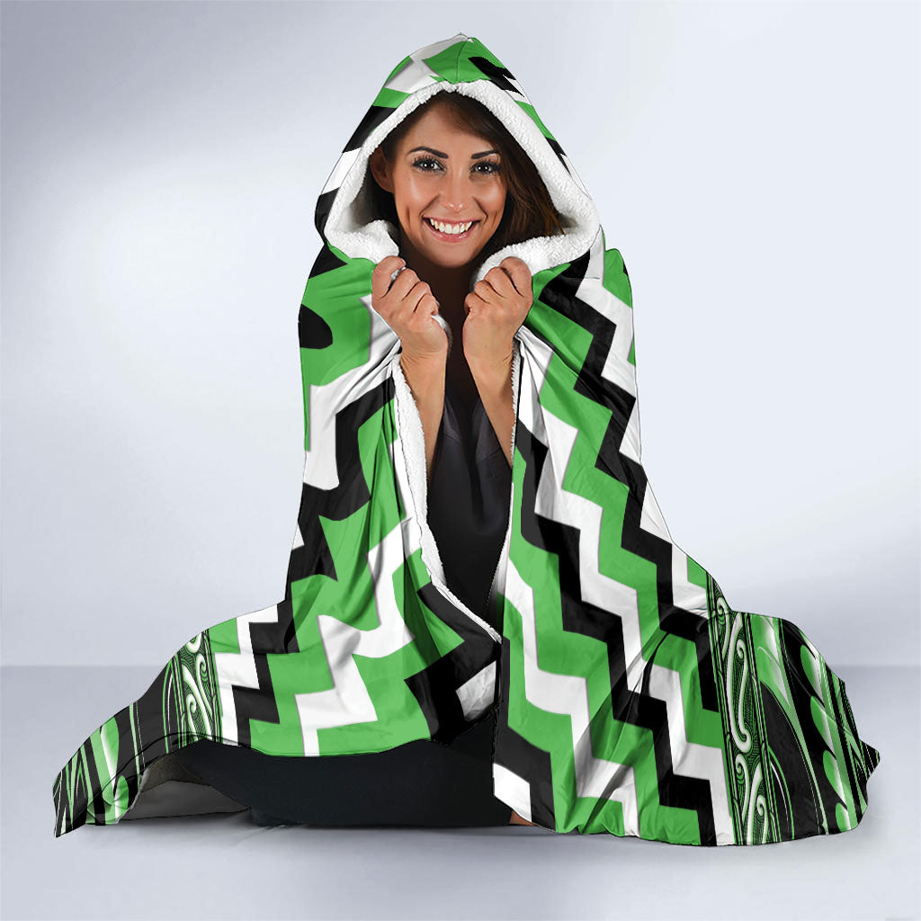 Aotearoa Ngati Awa Hooded Blanket Maori Iwi Poutama Puhoro Tattoo