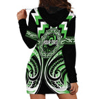 Aotearoa Ngati Awa Personalised Hoodie Dress Maori Iwi Poutama Puhoro Tattoo