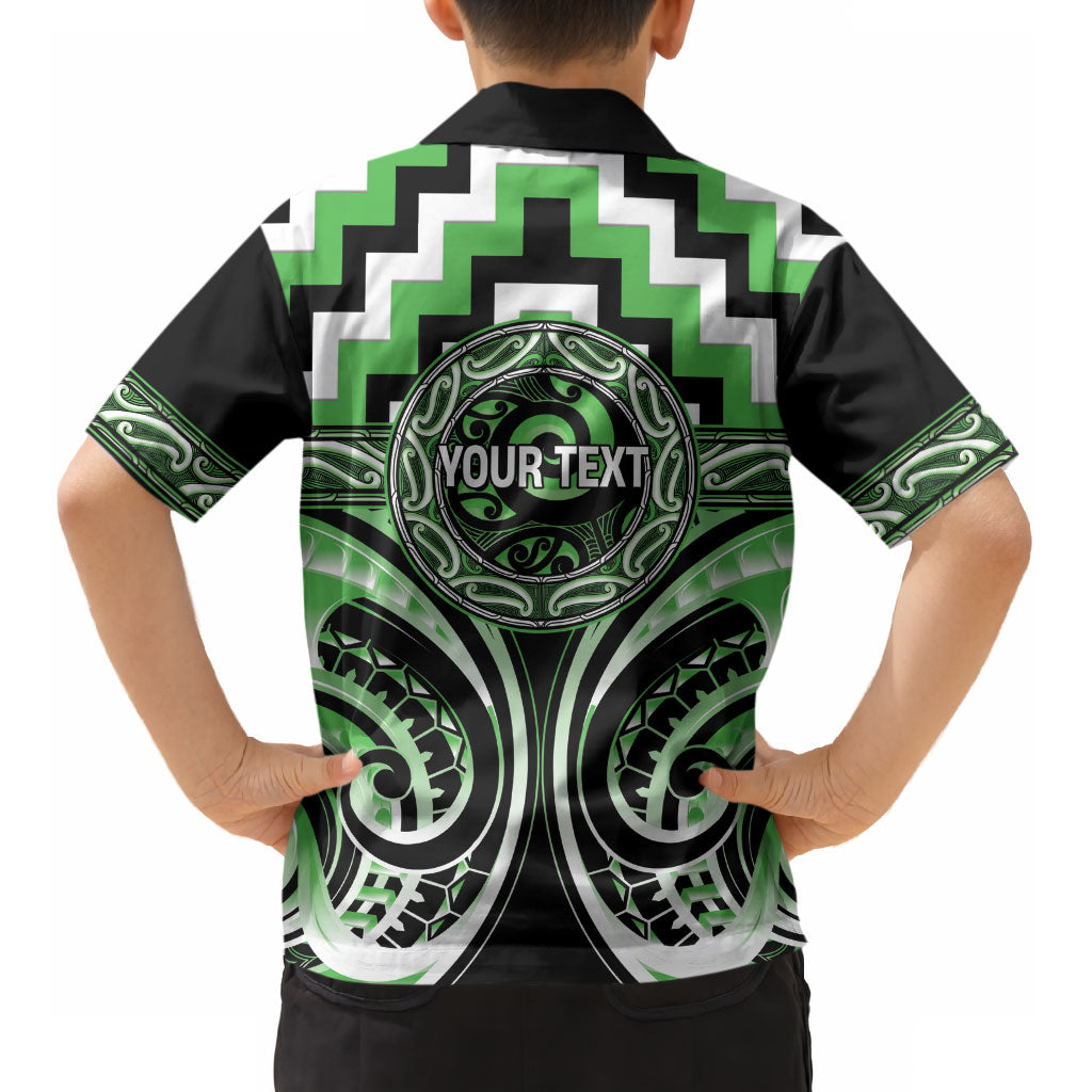 Aotearoa Ngati Awa Personalised Kid Hawaiian Shirt Maori Iwi Poutama Puhoro Tattoo