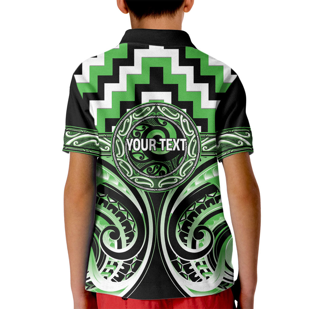 Aotearoa Ngati Awa Personalised Kid Polo Shirt Maori Iwi Poutama Puhoro Tattoo