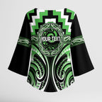 Aotearoa Ngati Awa Personalised Kimono Sleeve Blouse Maori Iwi Poutama Puhoro Tattoo