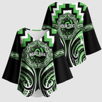 Aotearoa Ngati Awa Personalised Kimono Sleeve Blouse Maori Iwi Poutama Puhoro Tattoo
