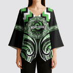 Aotearoa Ngati Awa Personalised Kimono Sleeve Blouse Maori Iwi Poutama Puhoro Tattoo