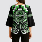 Aotearoa Ngati Awa Personalised Kimono Sleeve Blouse Maori Iwi Poutama Puhoro Tattoo
