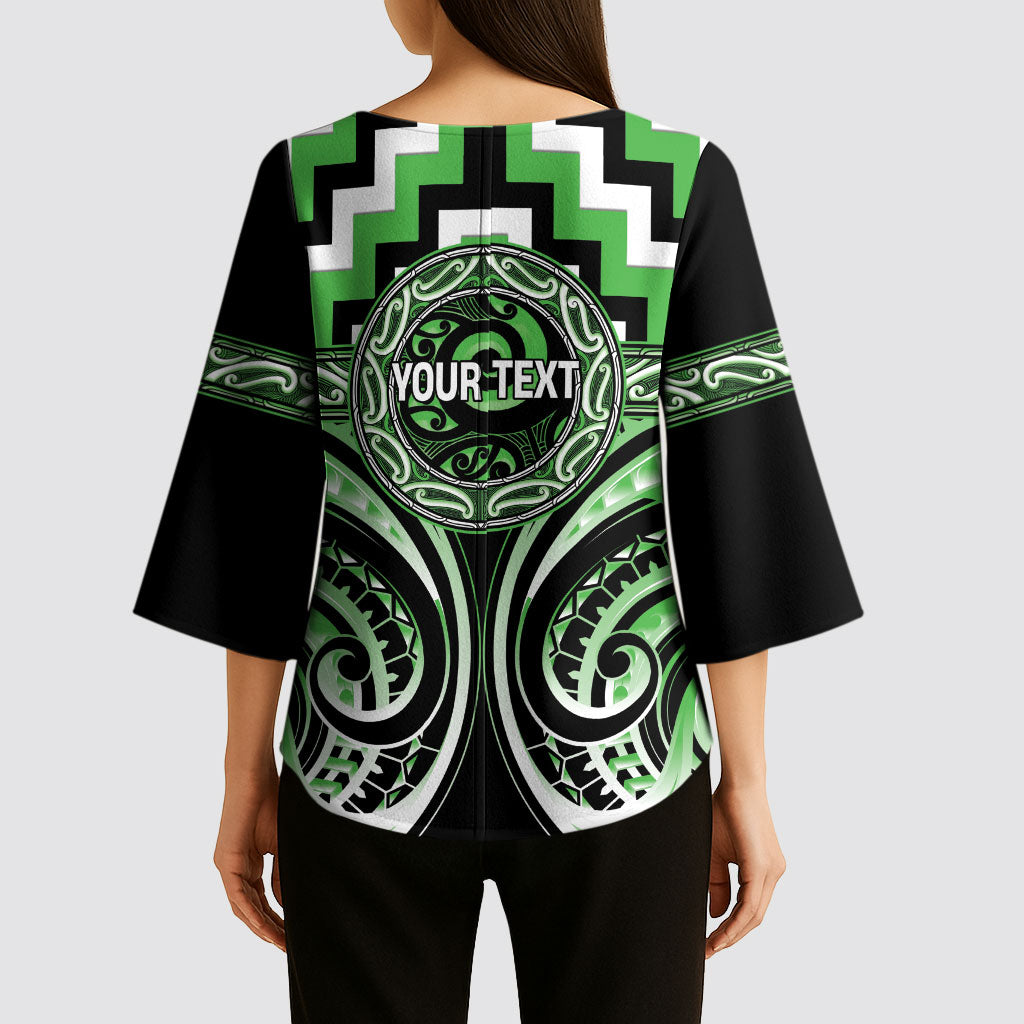 Aotearoa Ngati Awa Personalised Kimono Sleeve Blouse Maori Iwi Poutama Puhoro Tattoo
