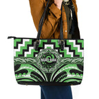 Aotearoa Ngati Awa Leather Tote Bag Maori Iwi Poutama Puhoro Tattoo
