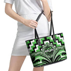 Aotearoa Ngati Awa Leather Tote Bag Maori Iwi Poutama Puhoro Tattoo