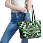 Aotearoa Ngati Awa Leather Tote Bag Maori Iwi Poutama Puhoro Tattoo