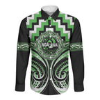 Aotearoa Ngati Awa Personalised Long Sleeve Button Shirt Maori Iwi Poutama Puhoro Tattoo