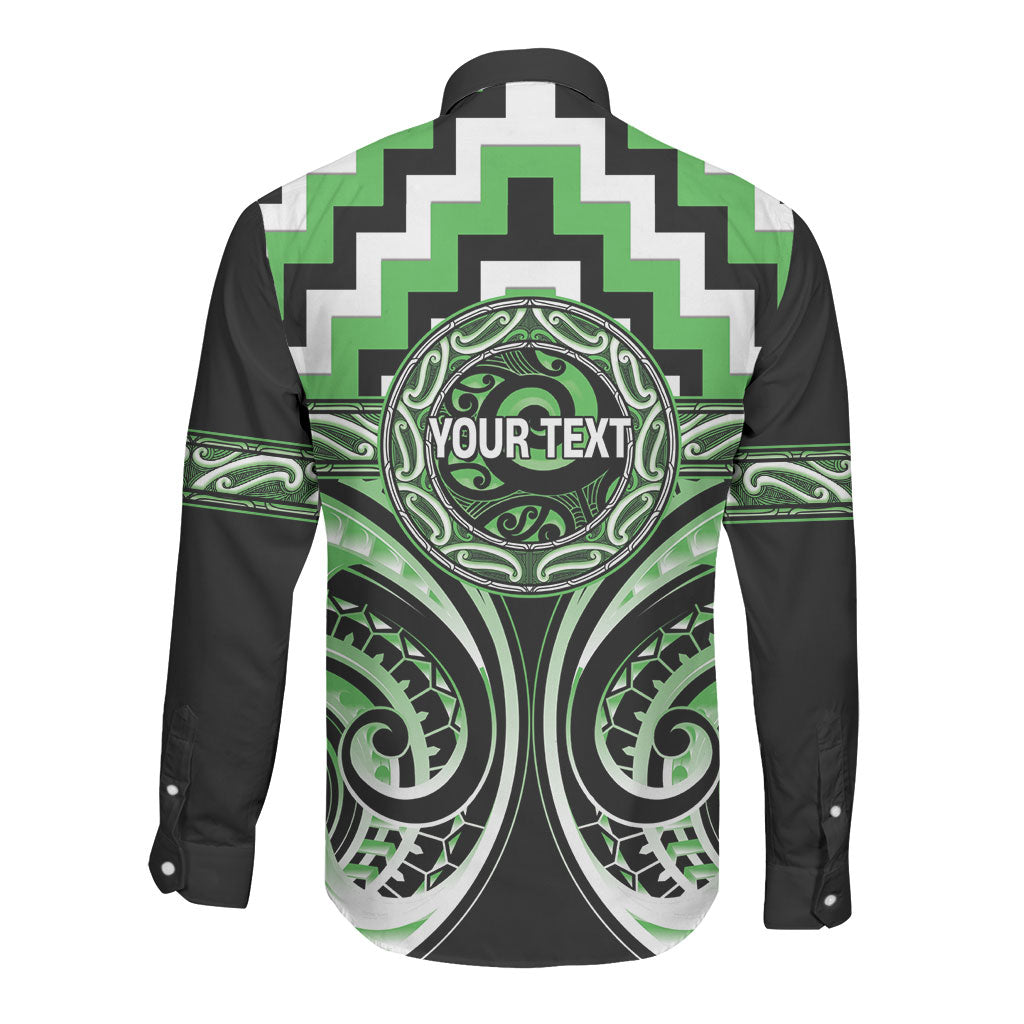 Aotearoa Ngati Awa Personalised Long Sleeve Button Shirt Maori Iwi Poutama Puhoro Tattoo
