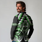 Aotearoa Ngati Awa Personalised Long Sleeve Polo Shirt Maori Iwi Poutama Puhoro Tattoo