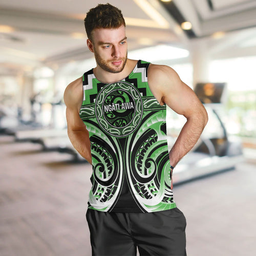 Aotearoa Ngati Awa Personalised Men Tank Top Maori Iwi Poutama Puhoro Tattoo