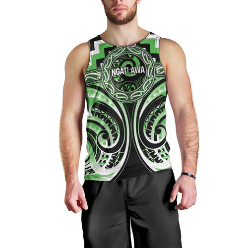 Aotearoa Ngati Awa Personalised Men Tank Top Maori Iwi Poutama Puhoro Tattoo