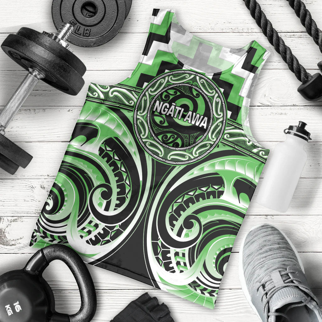 Aotearoa Ngati Awa Personalised Men Tank Top Maori Iwi Poutama Puhoro Tattoo
