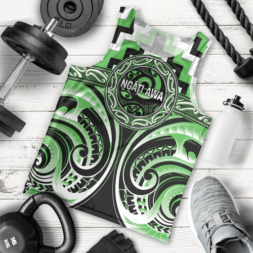 Aotearoa Ngati Awa Personalised Men Tank Top Maori Iwi Poutama Puhoro Tattoo