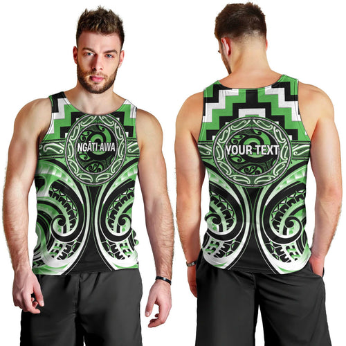 Aotearoa Ngati Awa Personalised Men Tank Top Maori Iwi Poutama Puhoro Tattoo