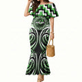 Aotearoa Ngati Awa Personalised Mermaid Dress Maori Iwi Poutama Puhoro Tattoo