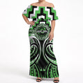 Aotearoa Ngati Awa Personalised Off Shoulder Maxi Dress Maori Iwi Poutama Puhoro Tattoo
