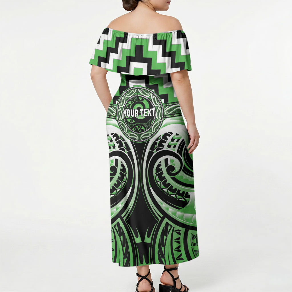 Aotearoa Ngati Awa Personalised Off Shoulder Maxi Dress Maori Iwi Poutama Puhoro Tattoo